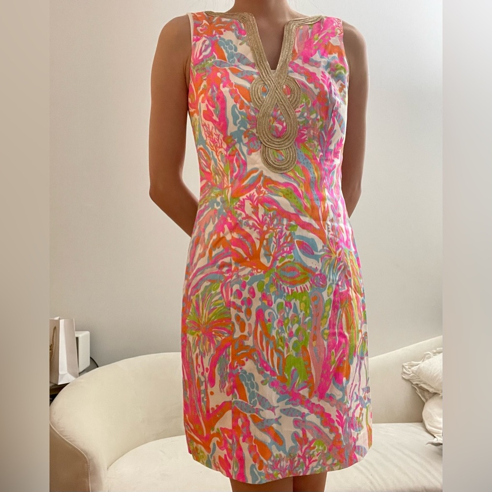 Lilly Pulitzer Pink/Gold Shift Dress